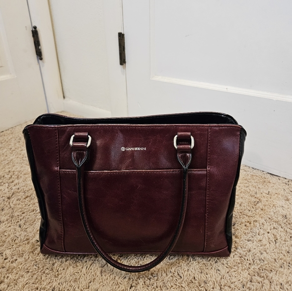 Vintage Giani Bernini red and black leather purse - Picture 1 of 11